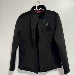 Spyder Women’s Black Softshell Jacket Full Zip Quilted Panels Size L